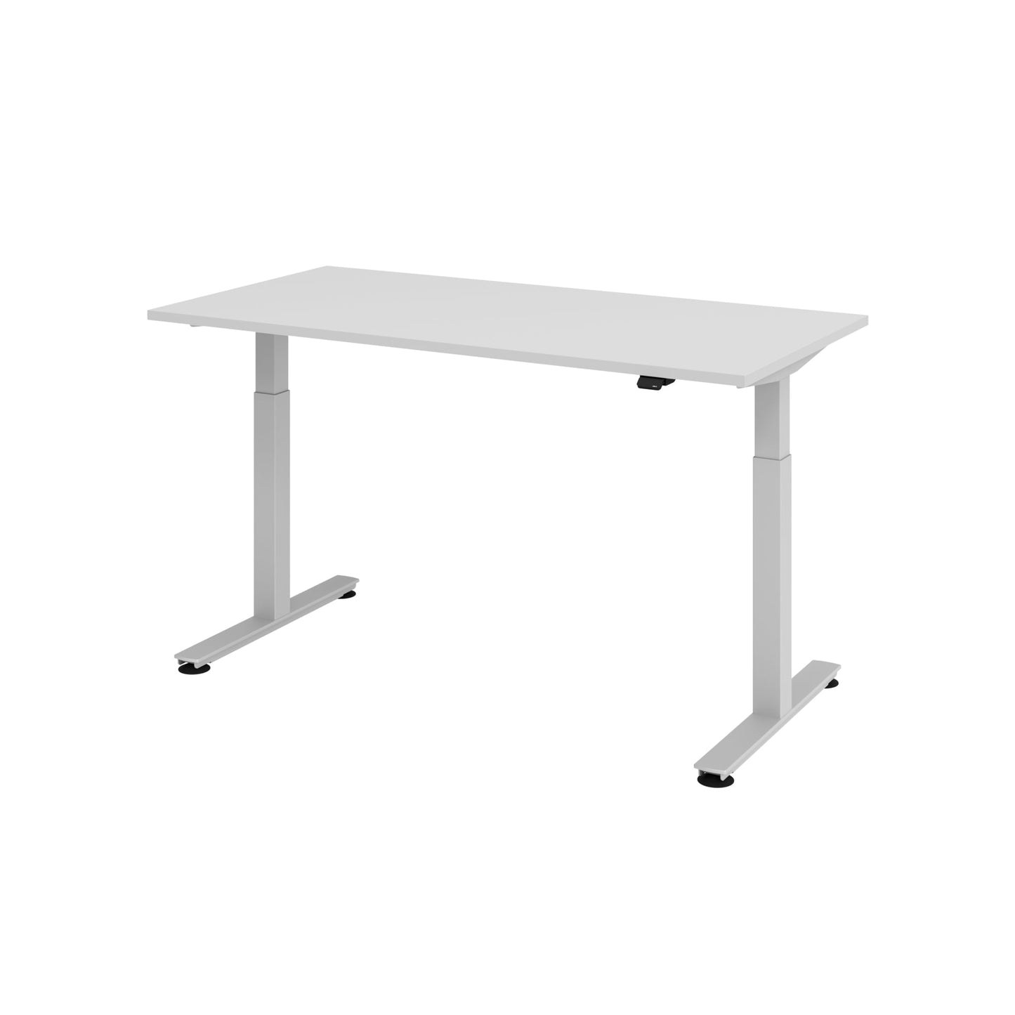 Hammerbacher Schreibtisch Maße: 1.600 x 710-1.200 x 800 mm (B x H x T) Spanplatte grau