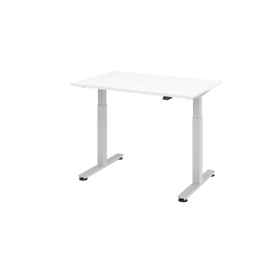 Hammerbacher Schreibtisch Maße: 1.200 x 710-1.200 x 800 mm (B x H x T) Spanplatte weiß
