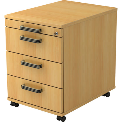 Hammerbacher Rollcontainer Solid 428 x 590 x 580 mm (B x H x T) 4 Schubladen Spanplatte, melaminharzbeschichtet buche buche