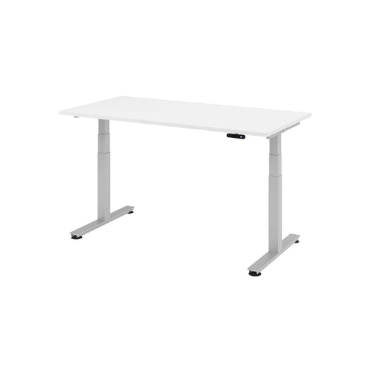 Hammerbacher Schreibtisch Maße: 1.600 x 630-1.270 x 800 mm (B x H x T) Holz weiß