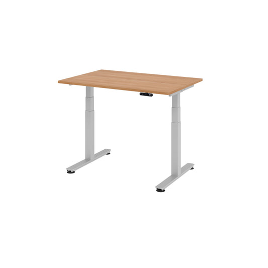 Hammerbacher Schreibtisch Maße: 1.200 x 630-1.270 x 800 mm (B x H x T) Holz nussbaum