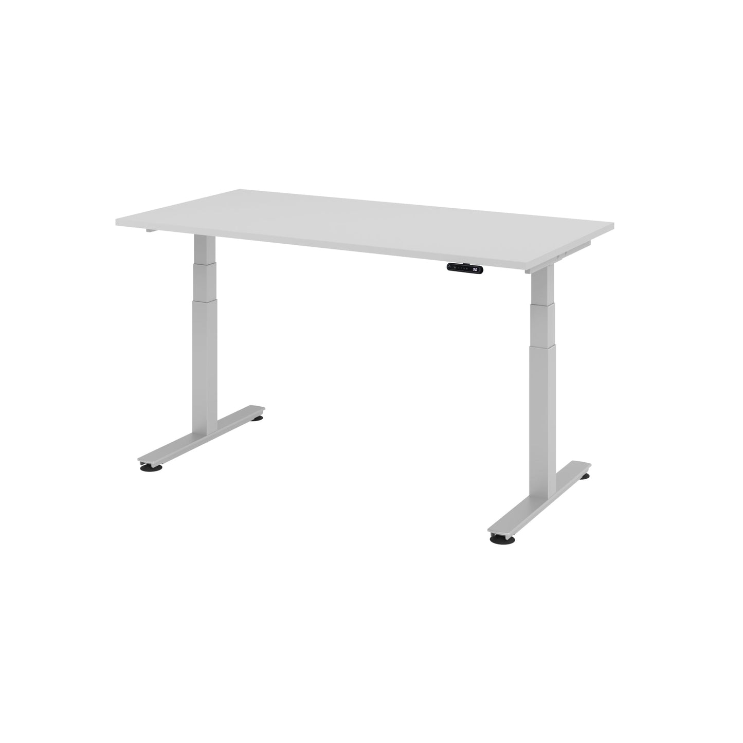 Hammerbacher Schreibtisch Maße: 1.600 x 630-1.270 x 800 mm (B x H x T) Holz grau