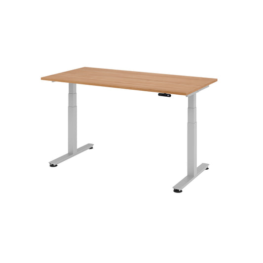 Hammerbacher Schreibtisch Maße: 1.600 x 630-1.270 x 800 mm (B x H x T) Holz nussbaum