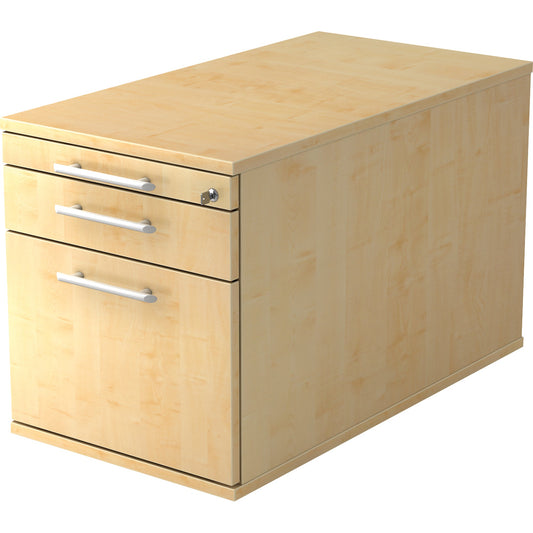 Hammerbacher Rollcontainer Solid 428 x 512 x 800 mm (B x H x T) 3 Schubladen Holz, melaminharzbeschichtet ahorn