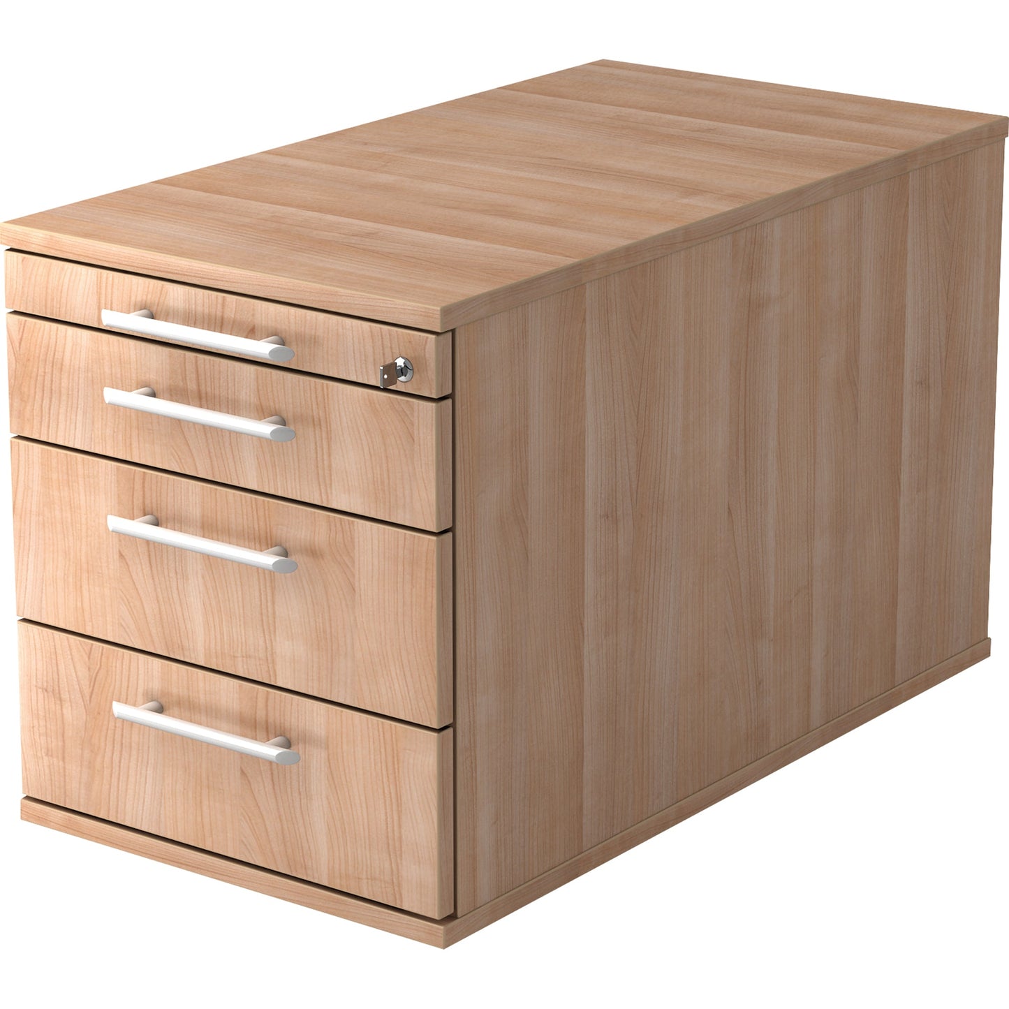 Hammerbacher Rollcontainer Solid 428 x 512 x 800 mm (B x H x T) 4 Schubladen Holz, melaminharzbeschichtet nussbaum