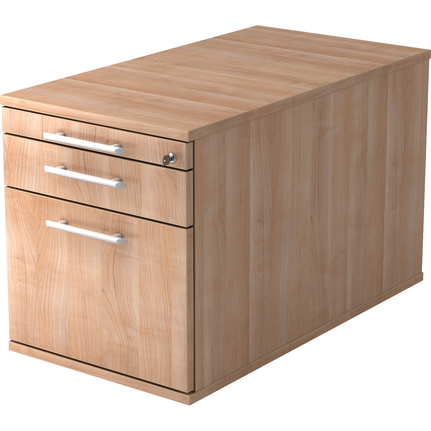 Hammerbacher Rollcontainer Solid 428 x 512 x 800 mm (B x H x T) 3 Schubladen Holz, melaminharzbeschichtet nussbaum
