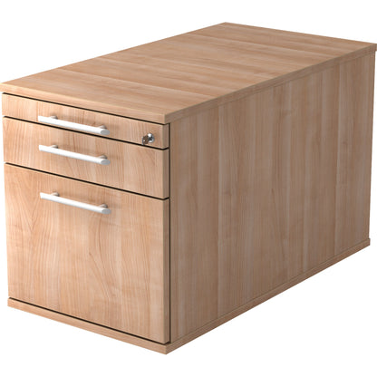 Hammerbacher Rollcontainer Solid 428 x 512 x 800 mm (B x H x T) 3 Schubladen Holz, melaminharzbeschichtet nussbaum