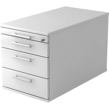 Hammerbacher Rollcontainer Solid 428 x 512 x 800 mm (B x H x T) 4 Schubladen Holz, melaminharzbeschichtet weiß