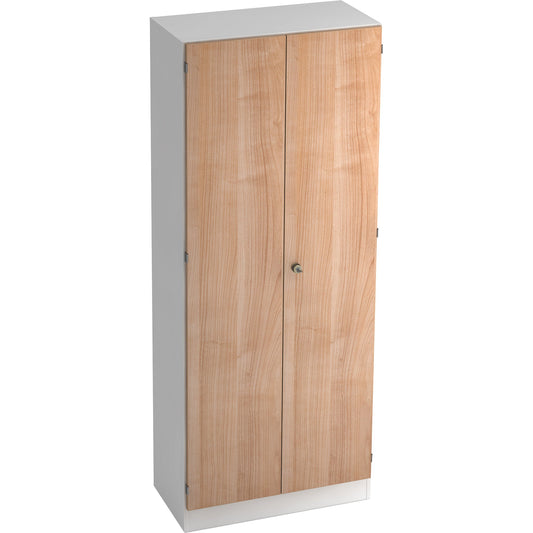 Hammerbacher Garderobenschrank 800 x 2.004 x 420 mm (B x H x T) Spanplatte, melaminharzbeschichtet Farbe der Front: weiß Farbe des Korpus: nussbaum
