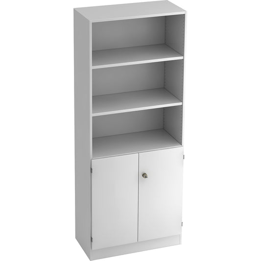 Hammerbacher Regalschrank 800 x 2.004 x 420 mm (B x H x T) 4 Fachböden Flügeltür ohne Rollen Spanplatte, melaminharzbeschichtet weiß