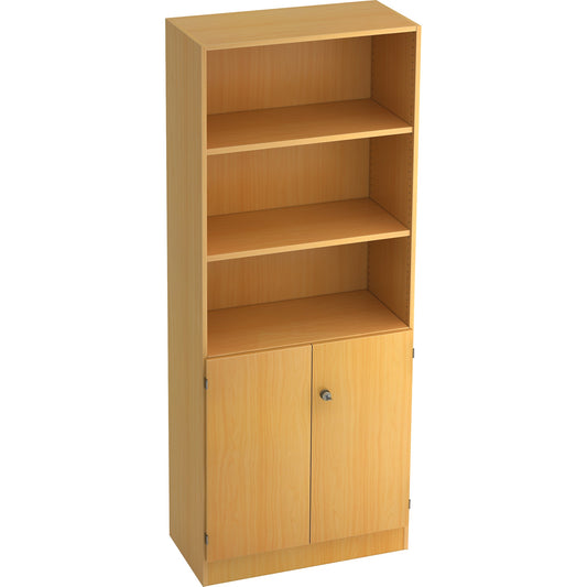 Hammerbacher Regalschrank 800 x 2.004 x 420 mm (B x H x T) 4 Fachböden Flügeltür ohne Rollen Spanplatte, melaminharzbeschichtet buche