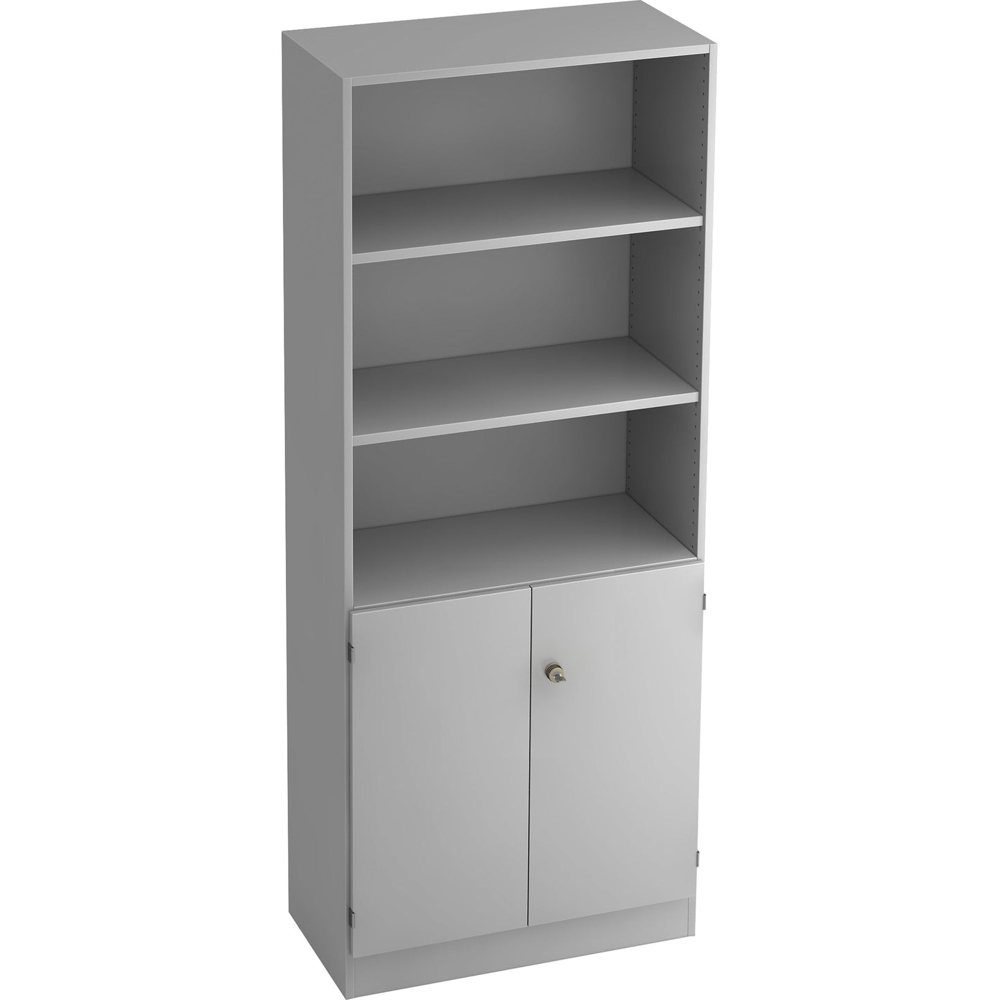 Hammerbacher Regalschrank 800 x 2.004 x 420 mm (B x H x T) 4 Fachböden Flügeltür ohne Rollen Spanplatte, melaminharzbeschichtet grau