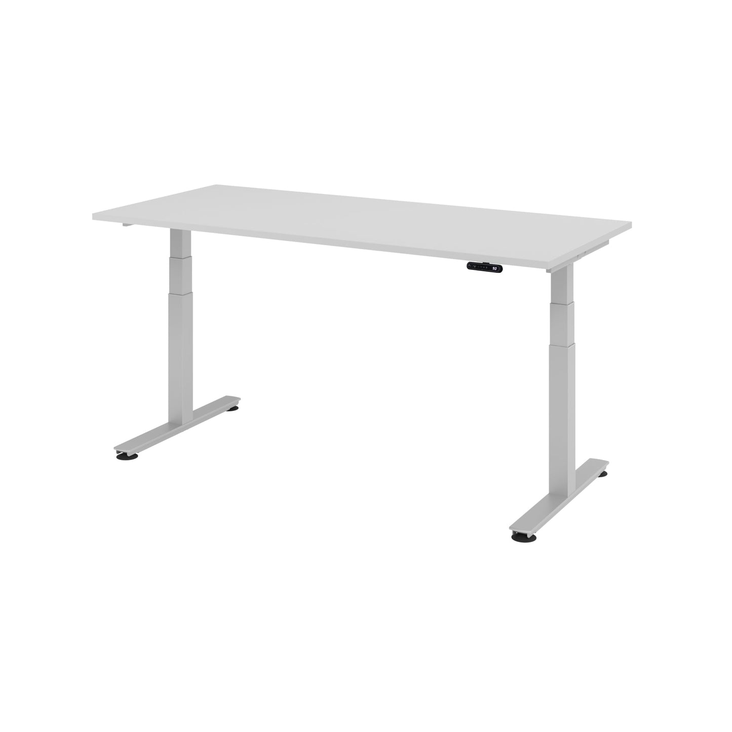 Hammerbacher Schreibtisch Maße: 1.800 x 630-1.270 x 800 mm (B x H x T) Holz grau