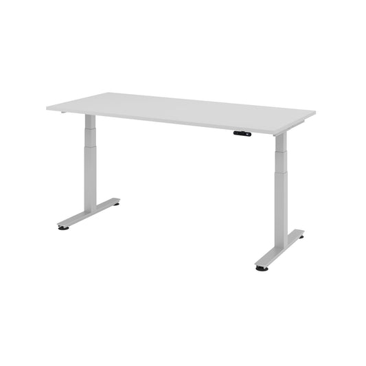 Hammerbacher Schreibtisch Maße: 1.800 x 630-1.270 x 800 mm (B x H x T) Holz grau