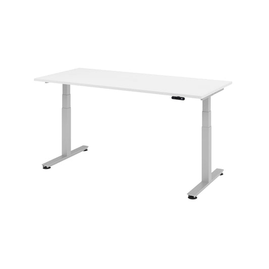 Hammerbacher Schreibtisch Maße: 1.800 x 630-1.270 x 800 mm (B x H x T) Holz weiß