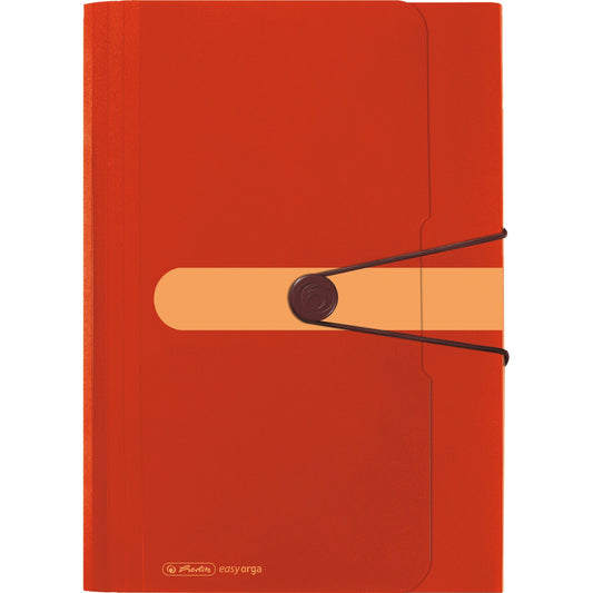 Herlitz Fächermappe easy orga to go green DIN A4 inkl. Visitenkartenfach Polypropylen, 80 % recycelt orange 12 Fächer