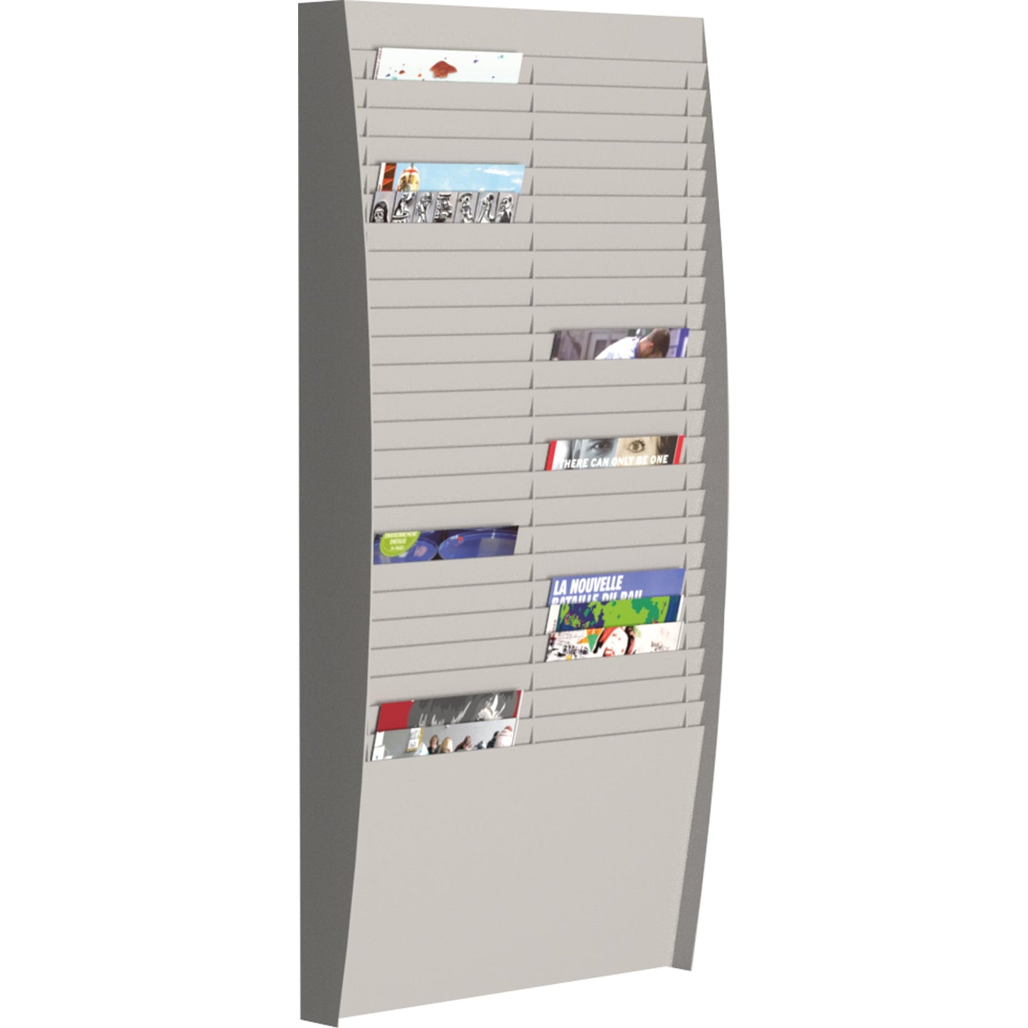 Paperflow Prospekthalter 54,4 x 112 x 12,9 cm (B x H x T) DIN A4 Polystyrol grau 50 Fächer