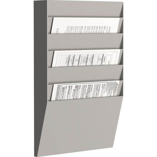 Paperflow Prospekthalter 31,1 x 50,2 x 7,9 cm (B x H x T) DIN A4 Polystyrol grau 6 Fächer