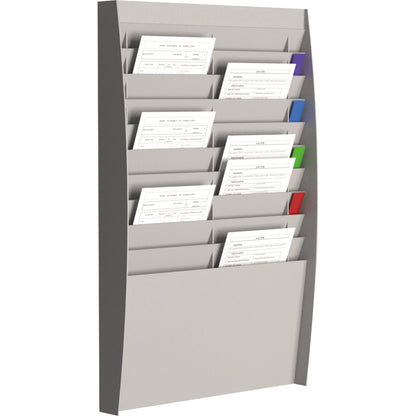 Paperflow Prospekthalter 54,4 x 86,5 x 10,6 cm (B x H x T) DIN A4 Polystyrol grau 20 Fächer