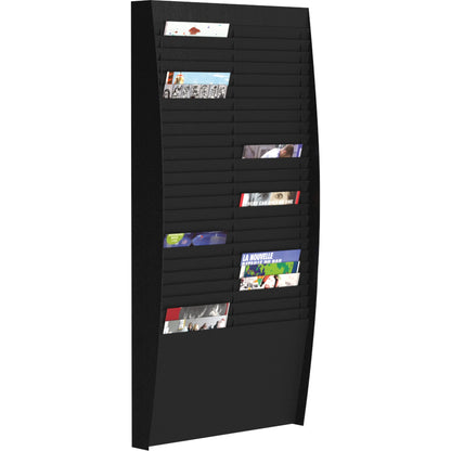 Paperflow Prospekthalter 54,4 x 112 x 12,9 cm (B x H x T) DIN A4 Polystyrol schwarz 50 Fächer