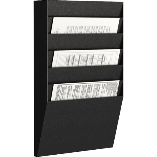 Paperflow Prospekthalter 31,1 x 50,2 x 7,9 cm (B x H x T) DIN A4 Polystyrol schwarz 6 Fächer
