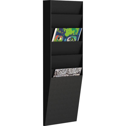 Paperflow Prospekthalter 23,6 x 71,2 x 8,3 cm (B x H x T) DIN A4 Polystyrol schwarz 6 Fächer
