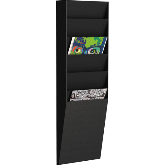 Paperflow Prospekthalter 23,6 x 71,2 x 8,3 cm (B x H x T) DIN A4 Polystyrol schwarz 6 Fächer