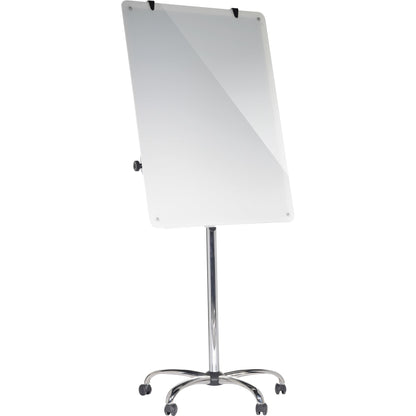 Bi-office Mobiles Flipchart mit Ablageschale Rundfuß mit 5 Lenkrollen Sicherheitsglas silber