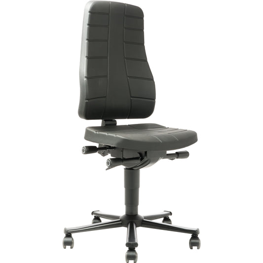 BIMOS Arbeitsdrehstuhl All-in-One Highline 2 45-60cm Synchronmechanik Rolle weich gebremst (für Hartboden) schwarz