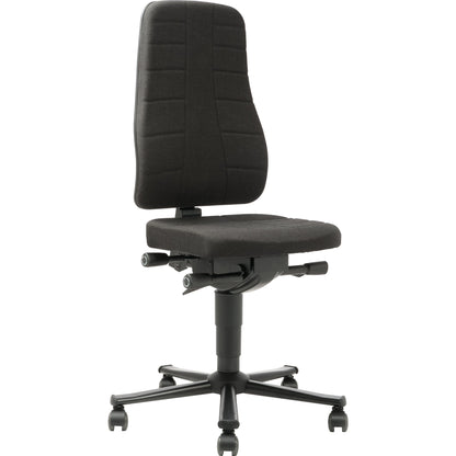BIMOS Arbeitsdrehstuhl All-in-One Highline 2 45-60cm Synchronmechanik Rolle weich gebremst (für Hartboden) schwarz