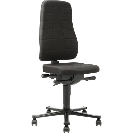 BIMOS Arbeitsdrehstuhl All-in-One Highline 2 45-60cm Synchronmechanik Rolle weich gebremst (für Hartboden) schwarz