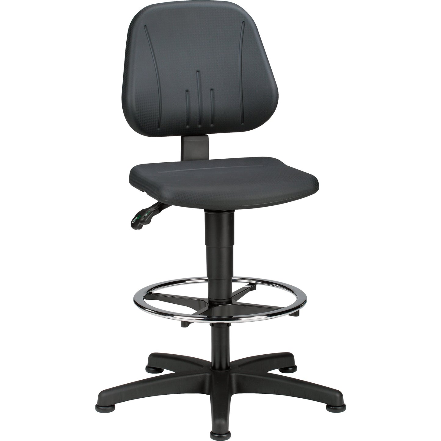 BIMOS Arbeitsdrehstuhl Unitec 3 58-85cm Permanentkontaktmechanik Rolle weich gebremst (für Hartboden) Kunststoff schwarz