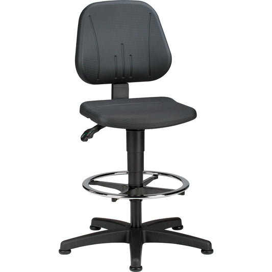 BIMOS Arbeitsdrehstuhl Unitec 3 58-85cm Permanentkontaktmechanik Rolle weich gebremst (für Hartboden) Kunststoff schwarz