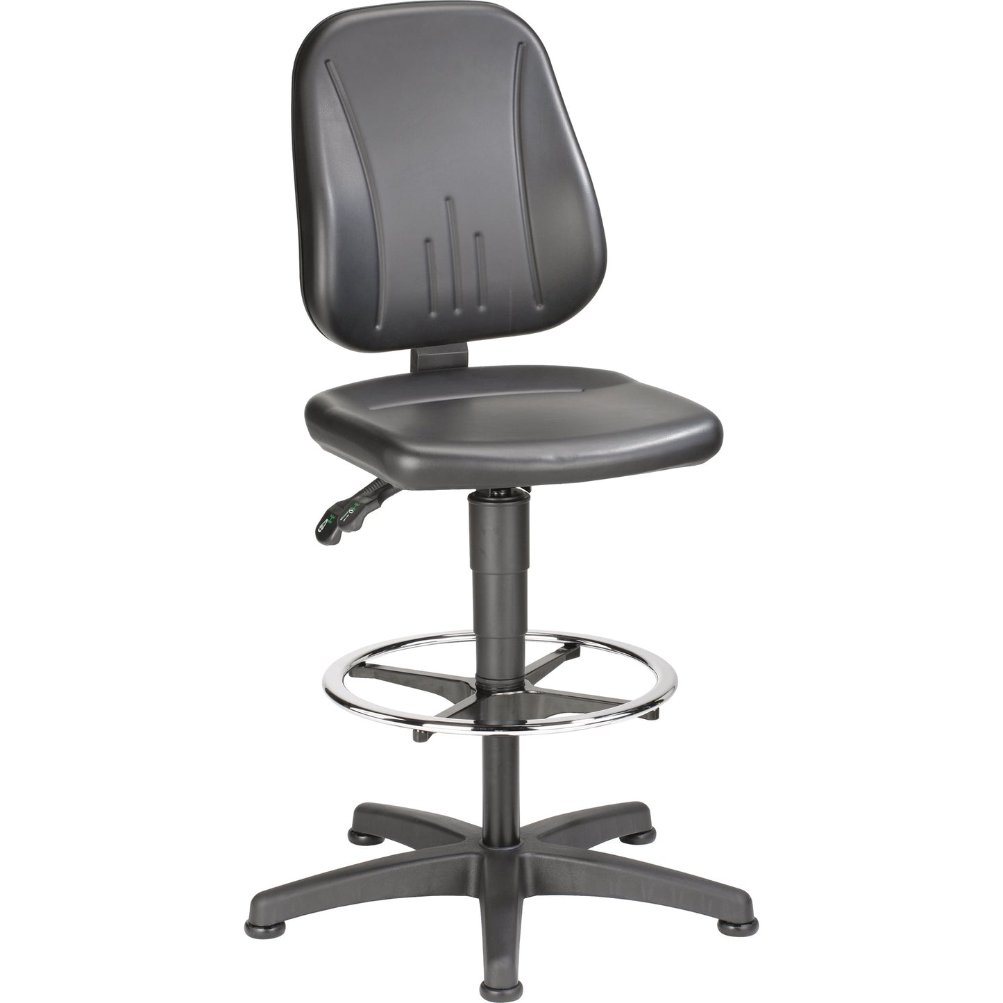 BIMOS Arbeitsdrehstuhl Unitec 3 58-85cm Permanentkontaktmechanik Rolle weich gebremst (für Hartboden) Kunststoff schwarz