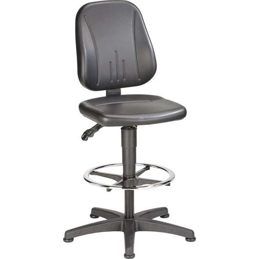 BIMOS Arbeitsdrehstuhl Unitec 3 58-85cm Permanentkontaktmechanik Rolle weich gebremst (für Hartboden) Kunststoff schwarz