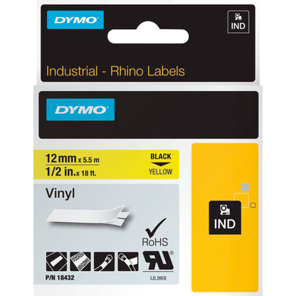 DYMO® Schriftbandkassette 12 mm x 5,5 m (B x L) gelb schwarz