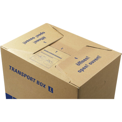 tidyPac® Umzugskarton Transportbox XL 68 x 35,5 x 35 cm (B x H x T) 30kg Wellpappe braun