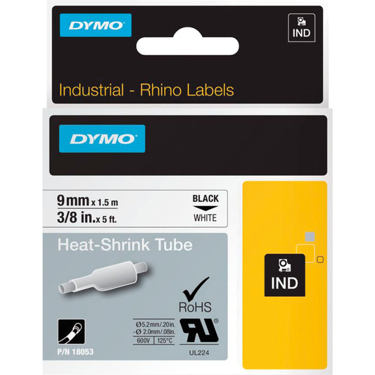 DYMO® Schrumpfschlauch IND 9 mm x 1,5 m (B x L) Polyolefin weiß
