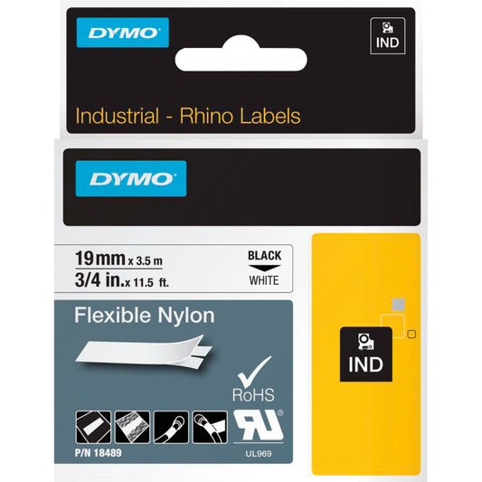 DYMO® Schriftbandkassette 19 mm x 3,5 m (B x L) weiß schwarz
