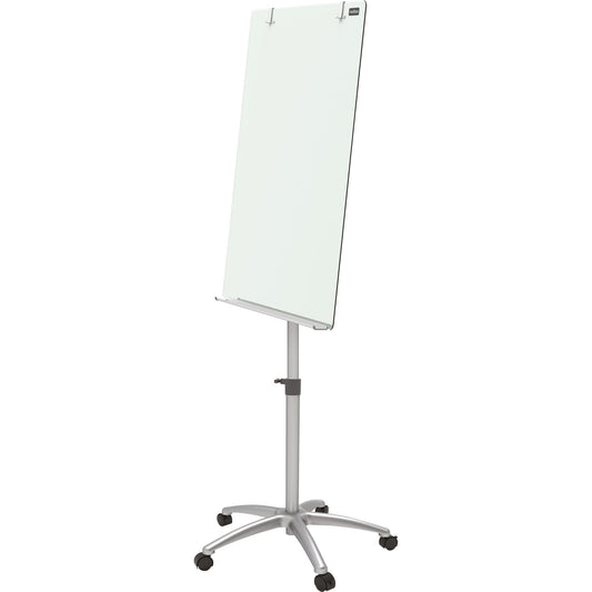 Nobo® Mobiles Flipchart Glas mit Ablageschale Rundfuß Sicherheitsglas silber