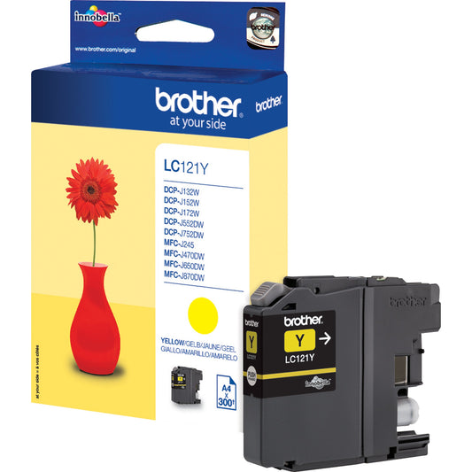 Brother Tintenpatrone Originalzubehör LC-121Y ca. 300 Seiten gelb 3,9ml