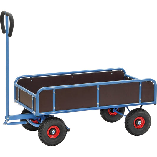 Fetra Handwagen 70 x 118,5 x 137,5 cm (B x H x T) 400kg Stahl/Holz blau/braun