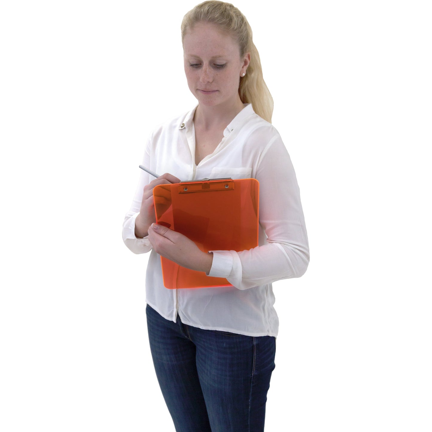 MAUL Klemmbrett MAULneon 22,6 x 31,8 cm (B x H) DIN A4 Kunststoff orange transparent