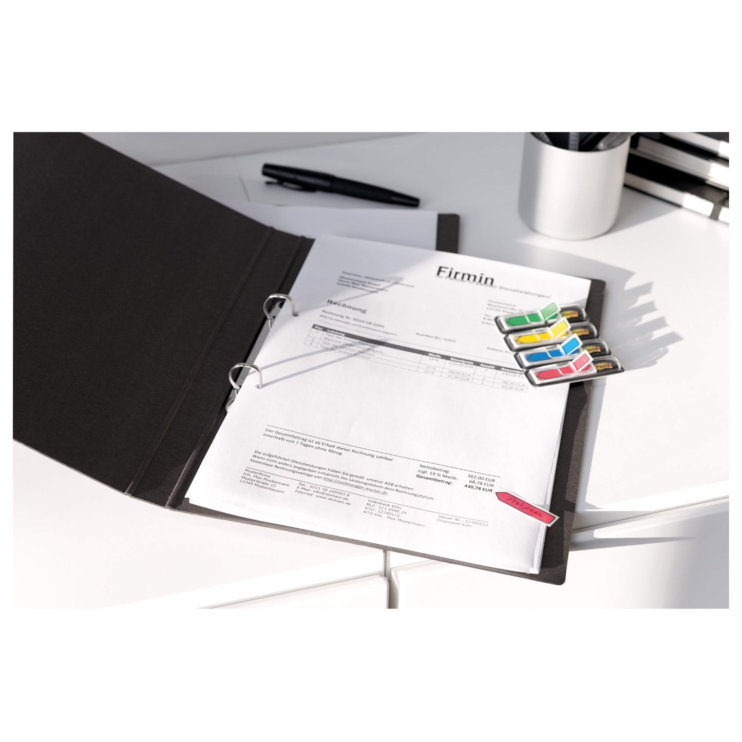 Post-it® Haftstreifen Index Pfeile 43,2 x 11,9 mm (B x H) pink, orange, limonengrün, aquablau 24 Bl./Block 4 Block/Pack.