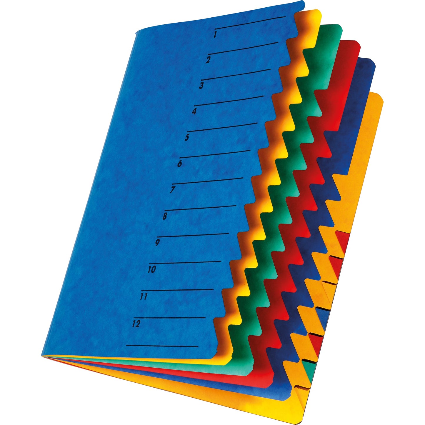 PAGNA Ordnungsmappe EASY DIN A4 225g/m² Pressspankarton Farbe: blau Farbe des Fächerblocks: mehrfarbig 12 Fächer