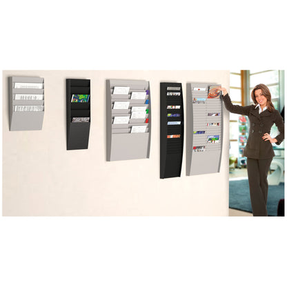 Paperflow Prospekthalter 31,1 x 50,2 x 7,9 cm (B x H x T) DIN A4 Polystyrol grau 6 Fächer