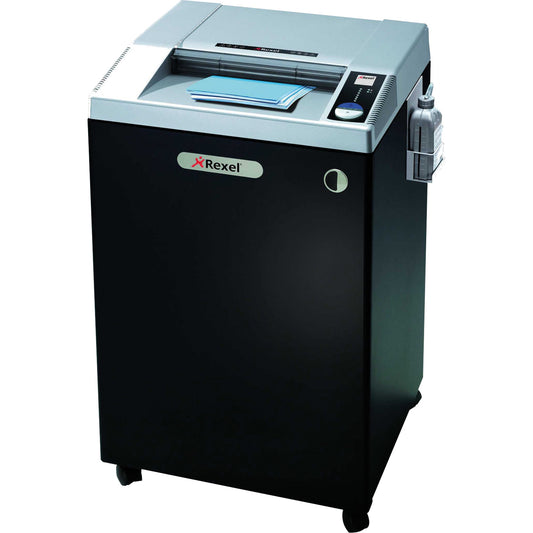 Rexel® Aktenvernichter Wide Entry RLWM26 P-5 Papier, Heftklammern, Büroklammern, Kreditkarten, CDs/DVDs Partikelschnitt 30 Bl. schwarz/silber