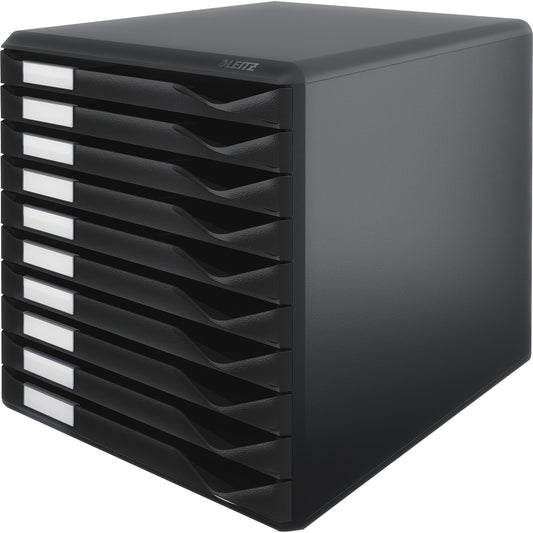 Leitz Schubladenbox Formular-Set 10 Schubladen DIN A4 Polystyrol Gehäusefarbe: schwarz Farbe der Schublade: schwarz