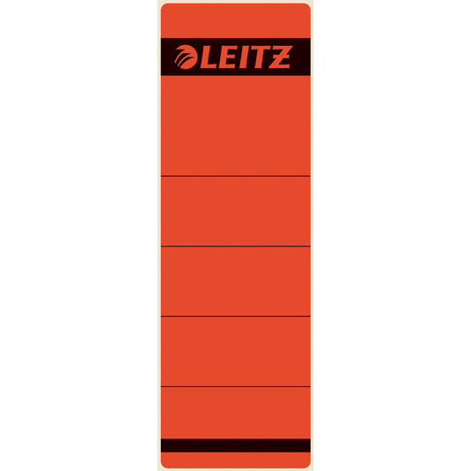 Leitz Ordnerrückenetikett breit/kurz 61,5 x 192 mm (B x H) selbstklebend ohne Griffloch rot 10 Etik./Pack.