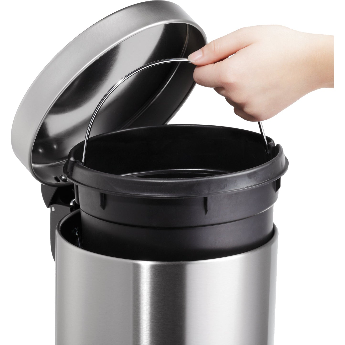 helit Tretabfalleimer the silent Classic 20,4 x 29,2 cm (Ø x H) 5l Edelstahl silber